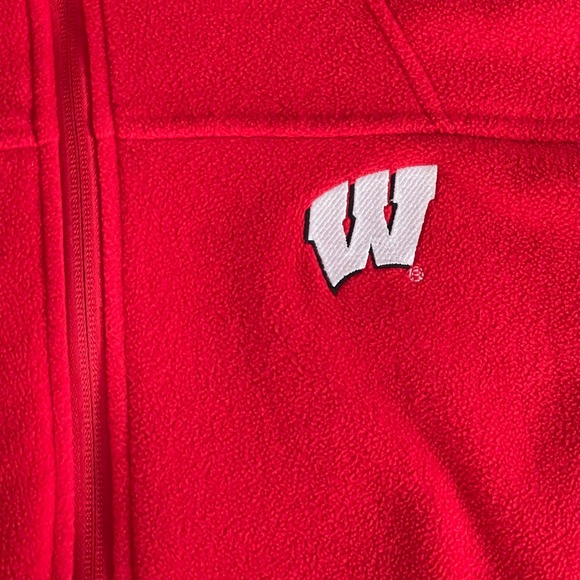Columbia Wisconsin Badgers Red Fleece Full Zip Jacket Women's L - Picture 3 of 6
